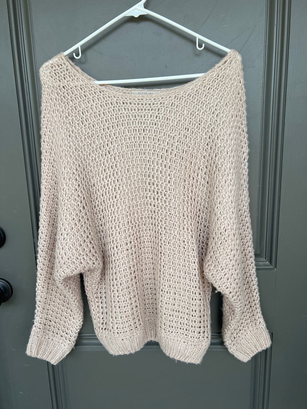 Active USA size small light pink loose knit sweater